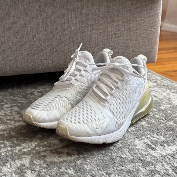 Nike Air Max 270 Big Kids' Shoes White Size 5Y - Picture 5 of 8